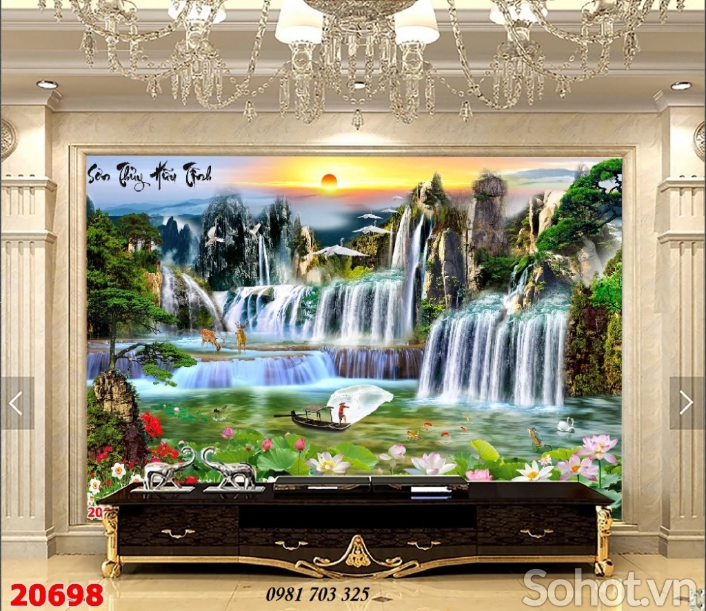 Tranh gạch 3D sơn thủy hữu tình