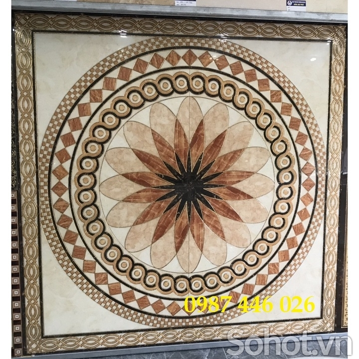 Gạch thảm vuông, gạch nền khắc vàng HP9722