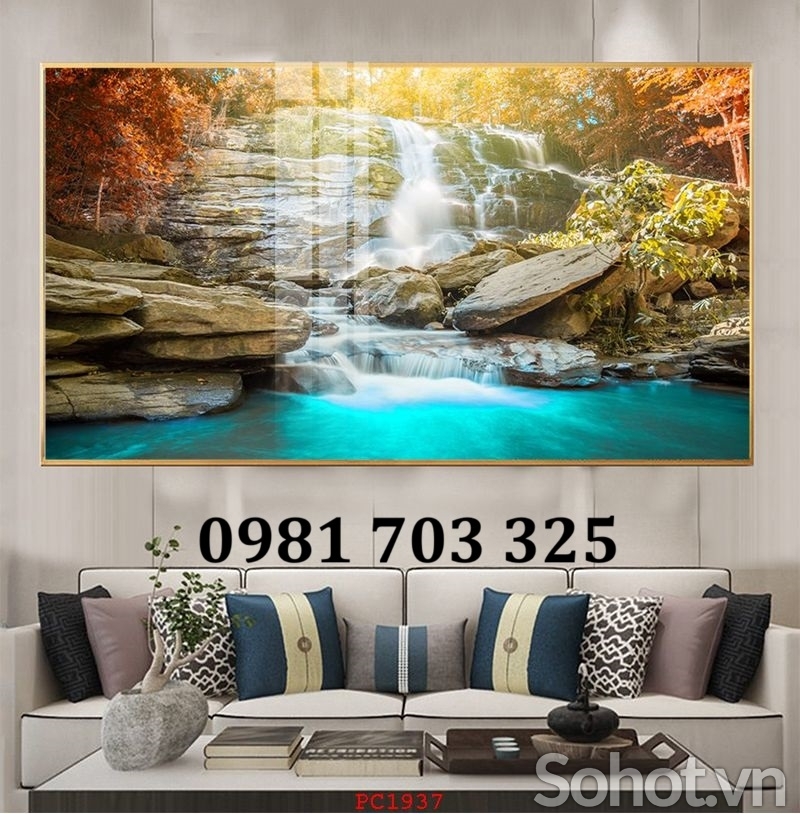 Tranh gạch 3D đẹp hình thác nước