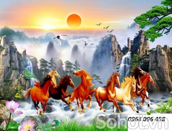 Tranh gạch 3d mã đáo thành công - NXC63