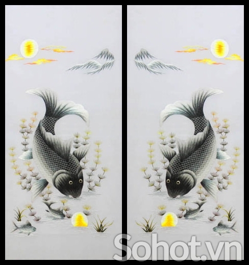 Tranh gạch 3d cá chép hóa rồng - 688VC