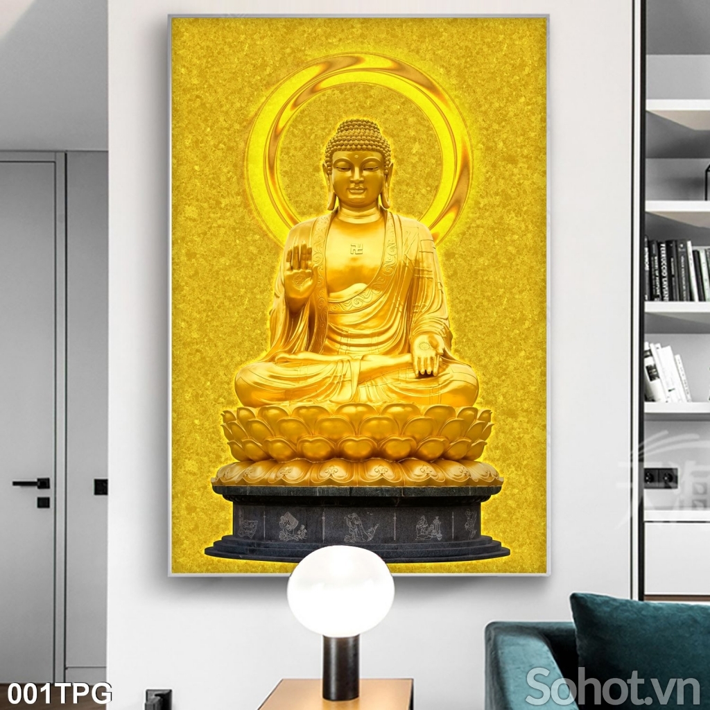 Tranh ốp tường Phật Giáo 3D- Tranh phong thuỷ