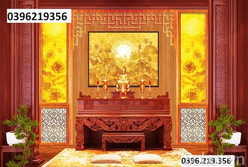 Tranh gạch men treo phòng thờ