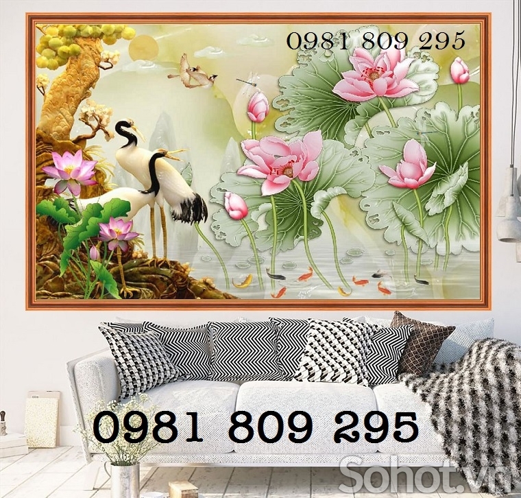 Tranh gạch men , tranh gạch chim hạc mới