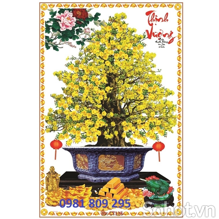 Tranh gạch ốp tường hoa mai HP9865