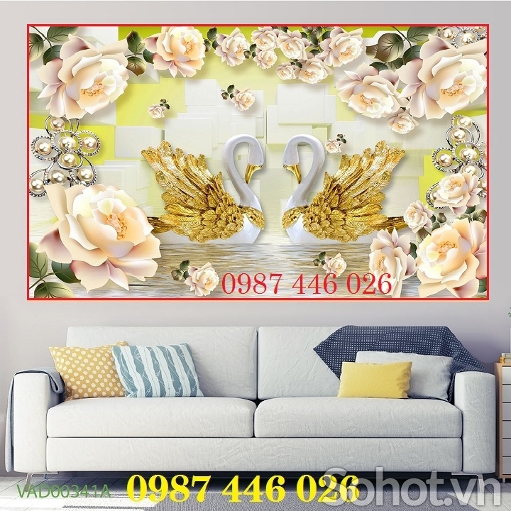 Gach tranh ốp tường, gạch trang trí hoa văn HP9822
