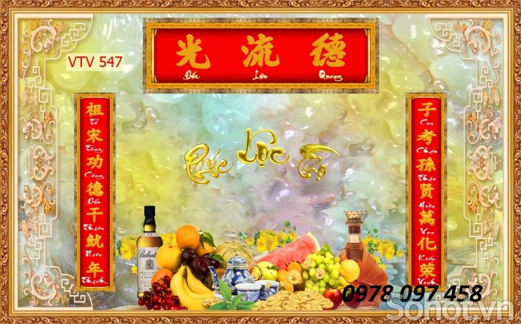 Tranh câu đối dán phòng thờ