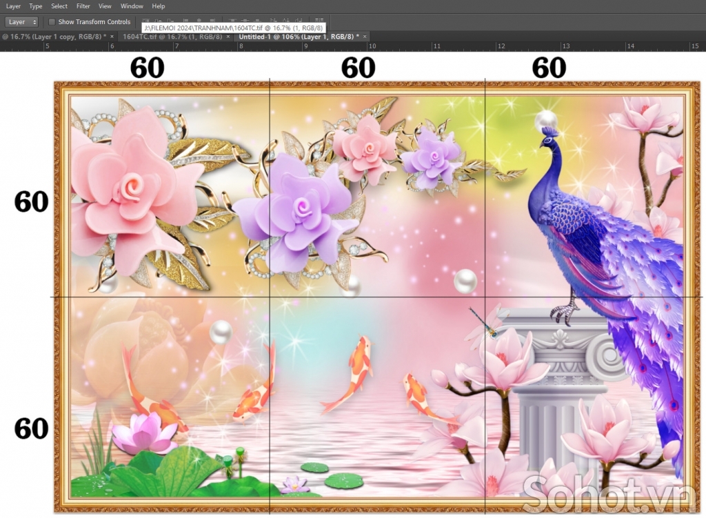 Tranh gạch 3d ốp tường phòng khách - XVC322