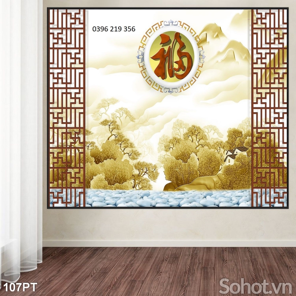 Tranh gạch men 3d phong thủy Phòng Thờ