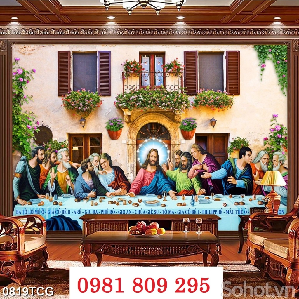 Gạch ốp tường , tranh gạch men công giáo