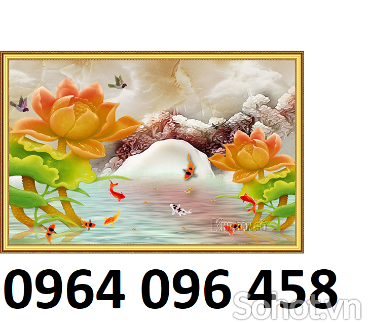 gạch tranh cá chép 3d - NN43