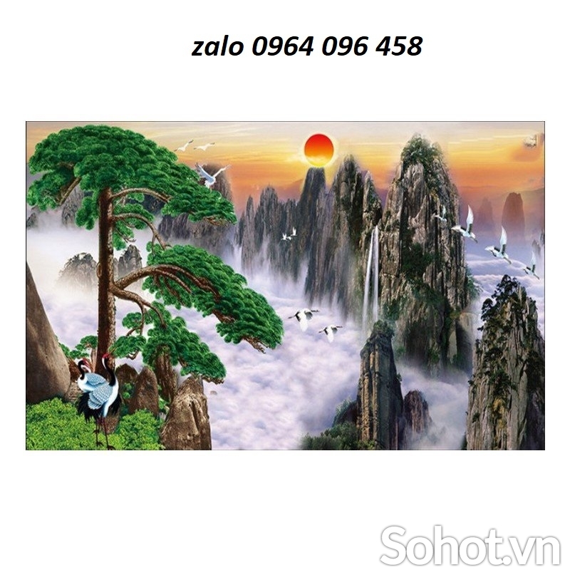 Tranh gạch 3d phong cảnh mây núi - 765CVB