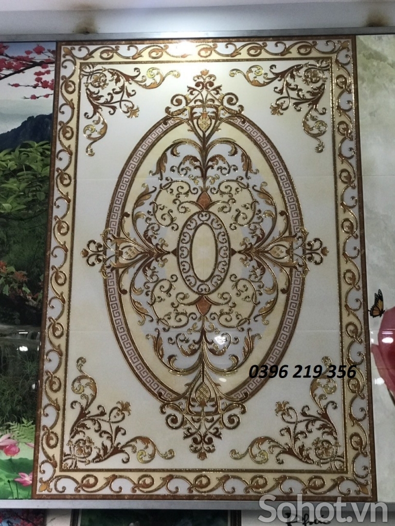 Thảm gạch men lát sàn trang trí phòng khách, chiếu nghỉ 3d