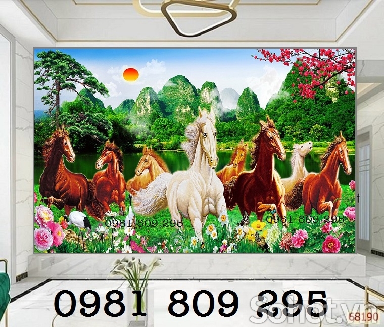 Tranh ngựa , gạch tranh 3d
