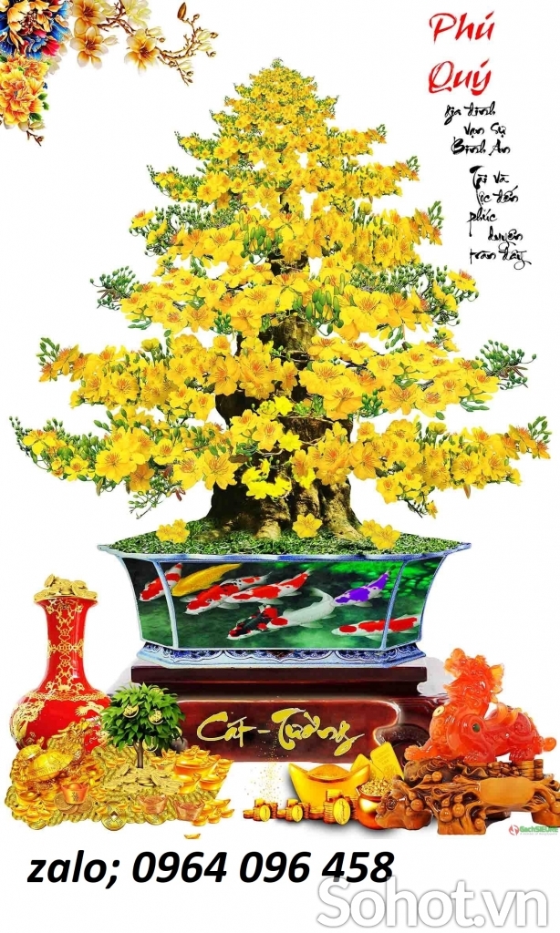 Tranh gạch 3d cây mai - GF32