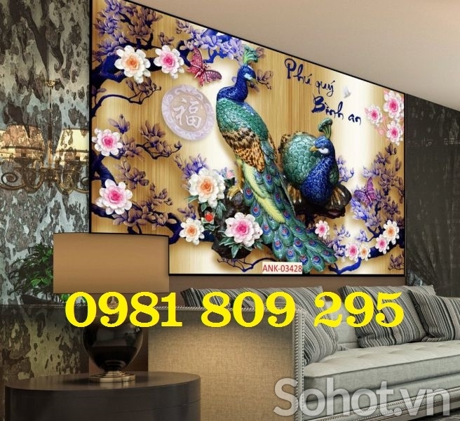 Tranh phong cảnh đồng quê - gạch 3d