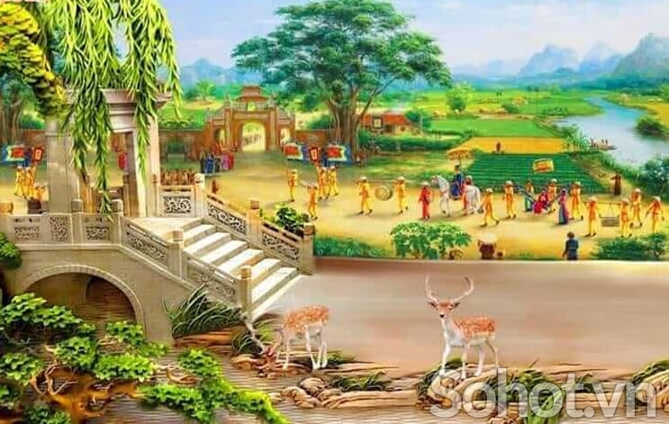 Tranh gạch 3d vinh quy bái tổ - XCV74