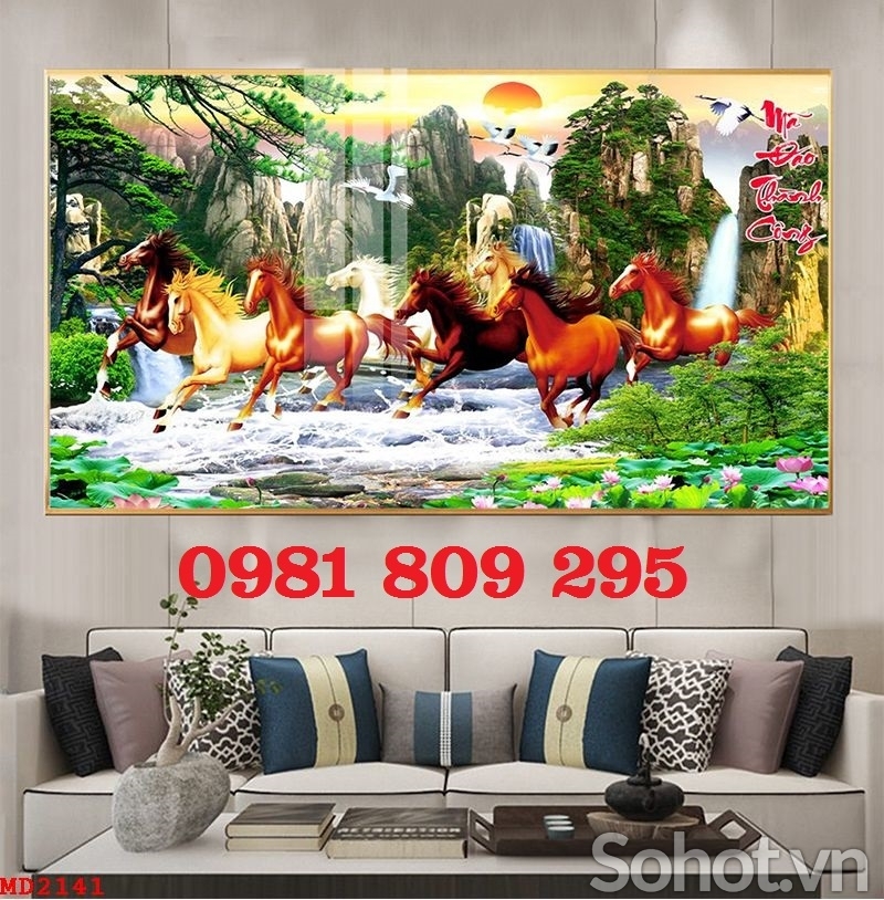 Tranh gạch men 3d ngựa , gạch ốp tường