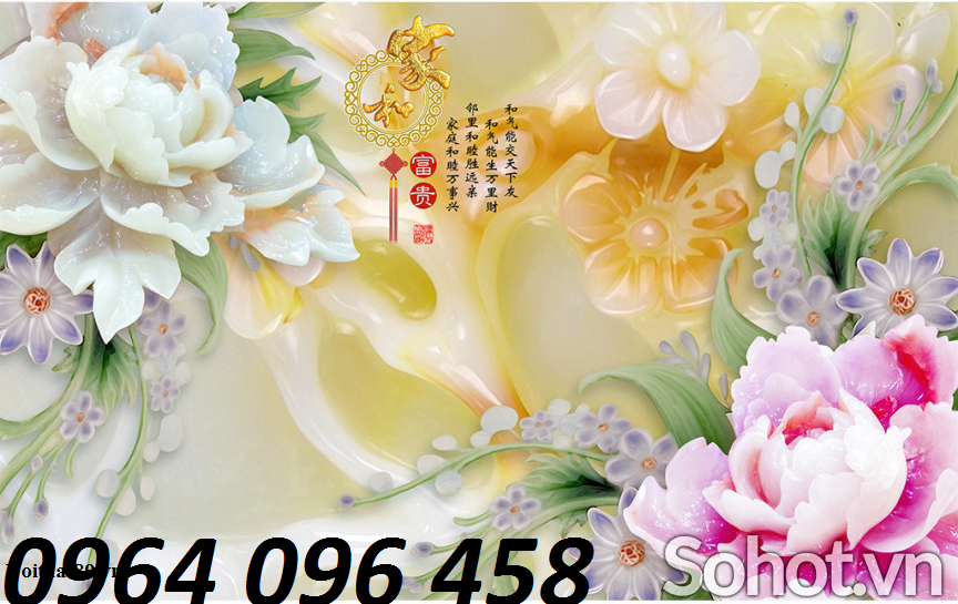 Tranh gạch 3d phong thủy phòng khách - SX66