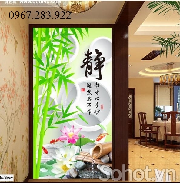 Tranh gạch- Tranh hoa 3D khổ dọc