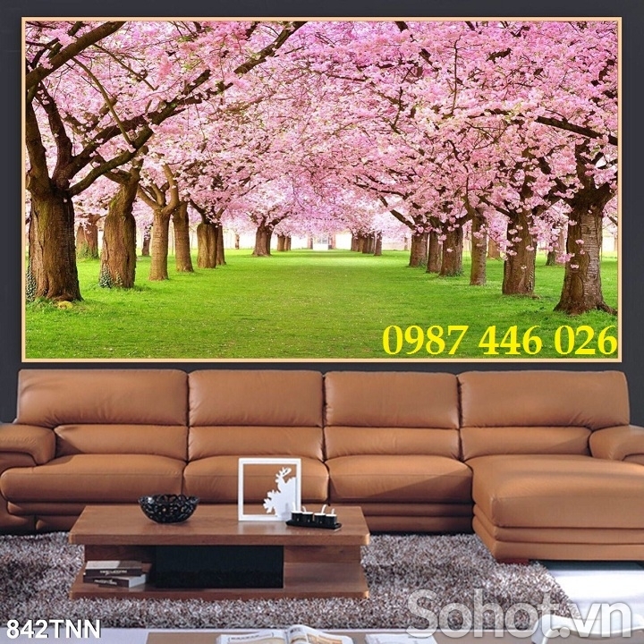 Tranh gạch men hoa đào HP0824