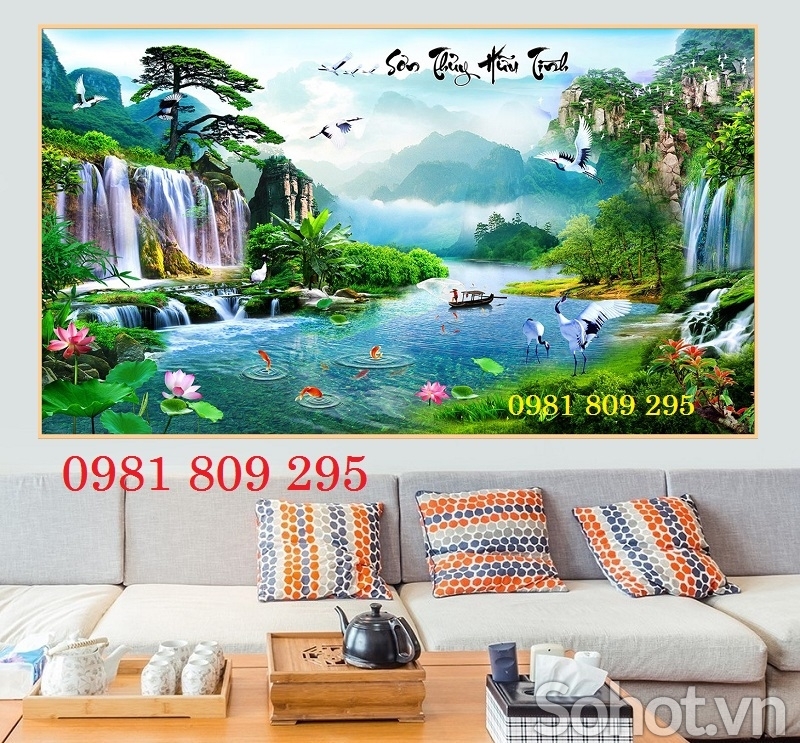 Mẫu gạch trang trí 3d sơn thủy