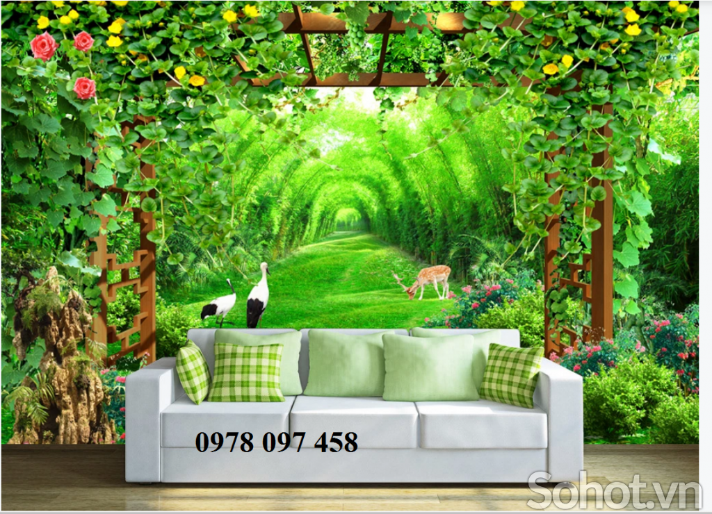 Tranh gạch 3D phòng khách