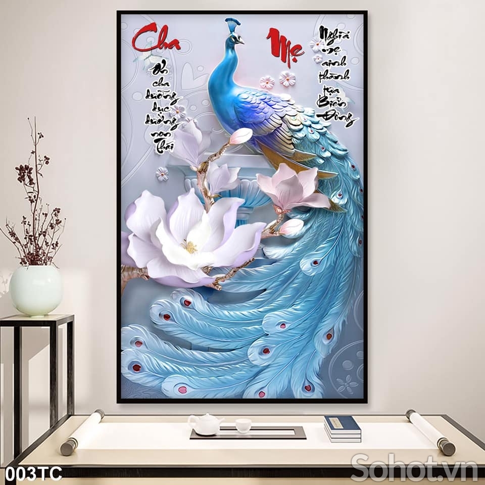 Tranh gạch trang trí phòng khách-tranh 3D