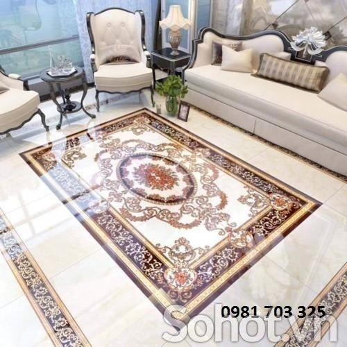 Thảm gạch trang trí đẹp phòng khách