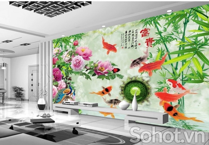 Gạch ốp tường 3d phòng khách sang trọng