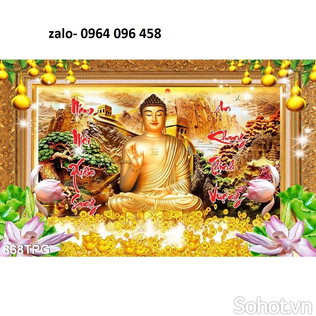 Tranh gạch 3d ốp tường tranh phật phòng thờ - XMN09