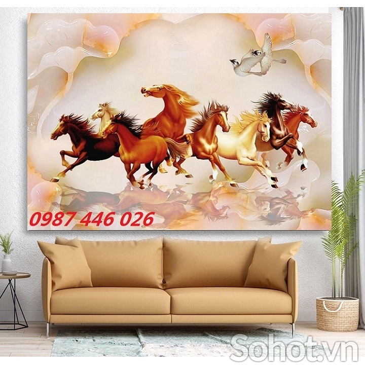 Tranh gạch men mã đáo thành công HP9723