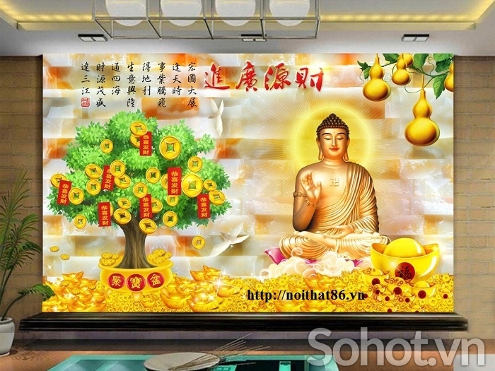 Tranh gạch  men cây tiền tài lộc HP09393