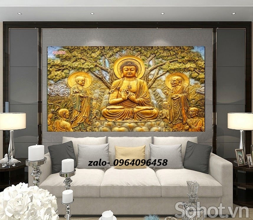 Tranh gạch 3d ốp tường tranh phật - BCX33