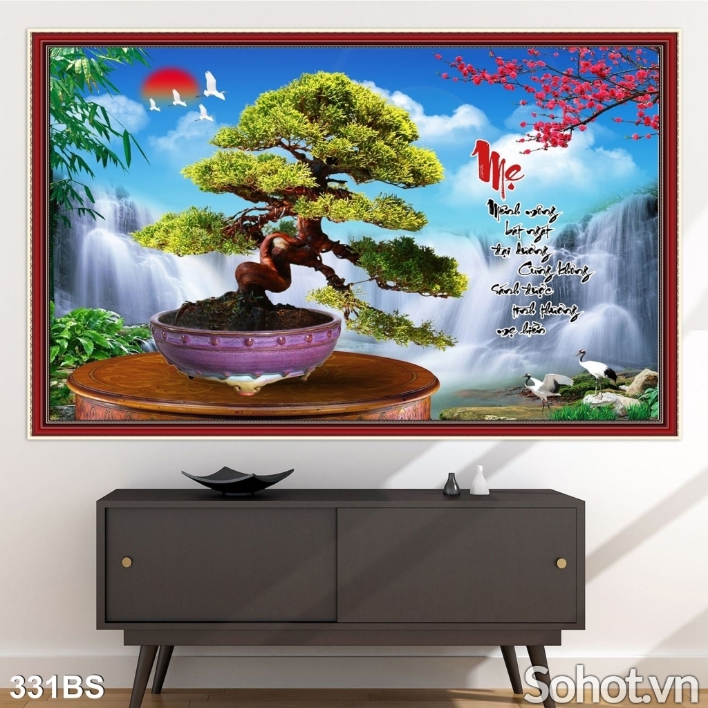 Tranh gạch 3d ốp tường cây bonsai - 67CVB