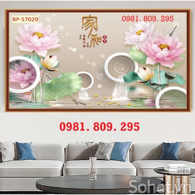 Gạch tranh 3d , gạch 3d hoa sen tuyệt đẹp HN9939