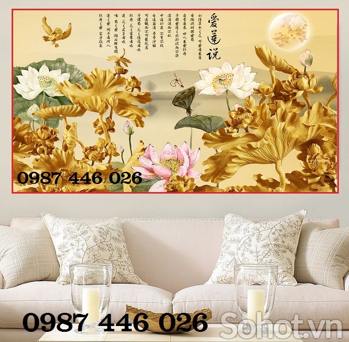 Tranh gạch hoa sen HP8723