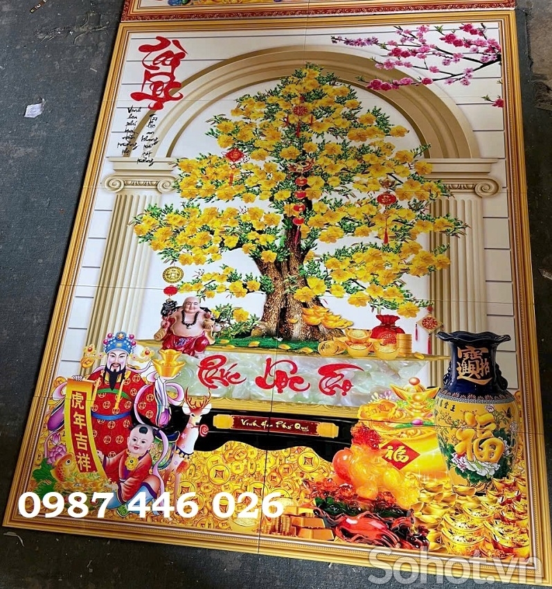 Gạch tranh bình hoa ốp tường HP83922