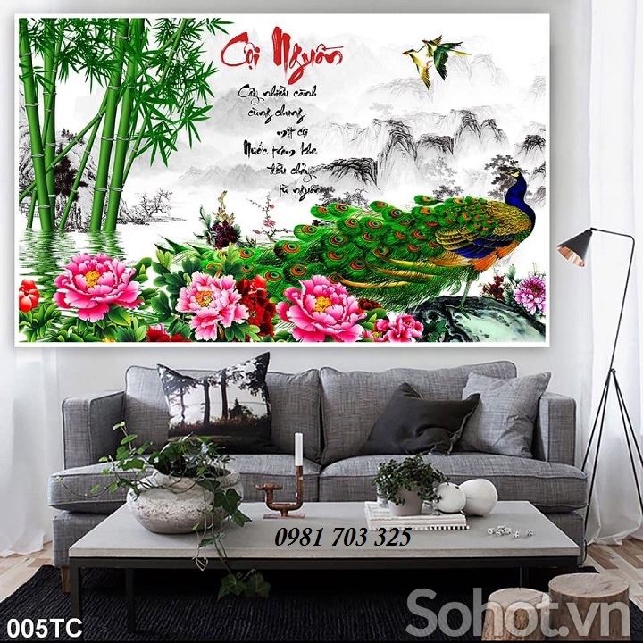 Tranh gạch 3D phòng khách