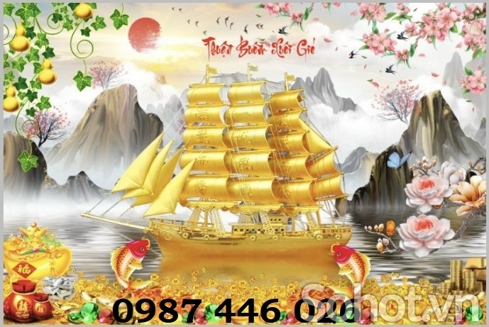 Gạch tranh phong thủy thuyền buồm HP9822