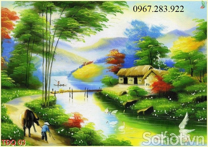 Tranh 3D- Tranh phong cảnh đồng quê