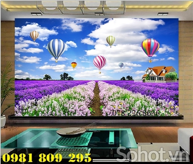 tranh phong cảnh- gạch tranh 3D cảnh vườn hoa