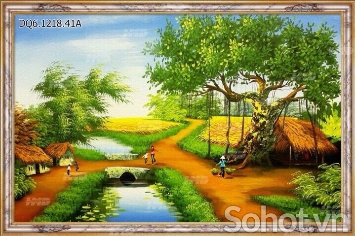 Tranh gạch 3d phong cảnh đồng quê - SXB744
