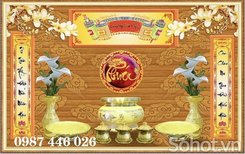 Tranh gạch phòng thờ 3d HP97373