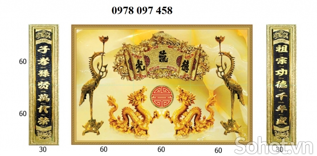 Tranh gạch 3D ốp phòng thờ