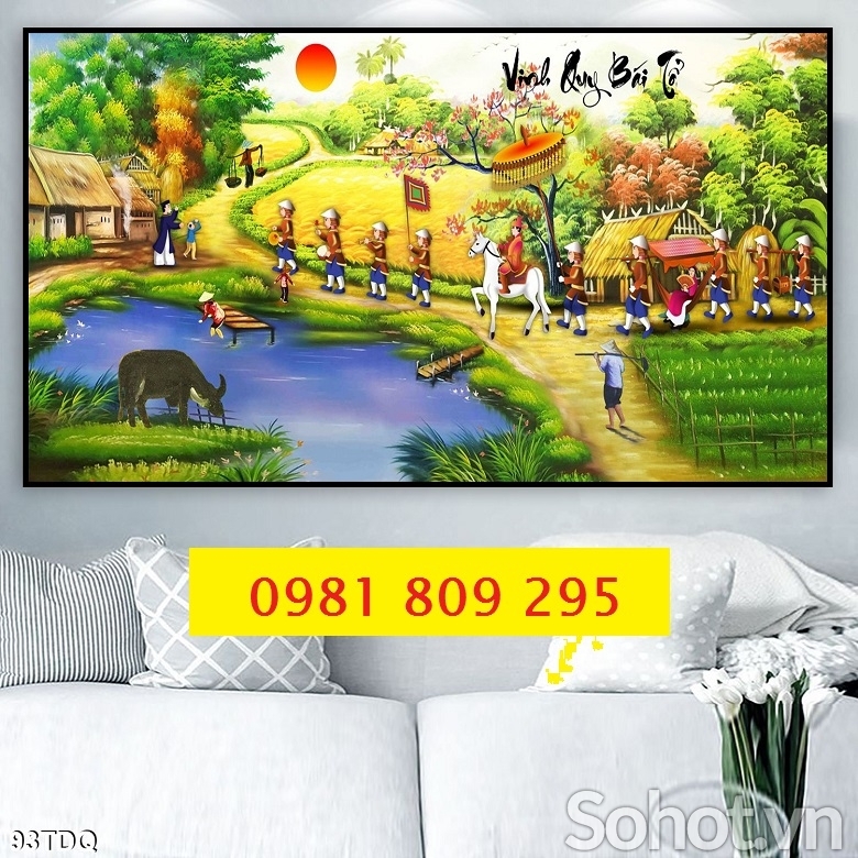 Tranh gạch vinh quy bái tổ JP6566
