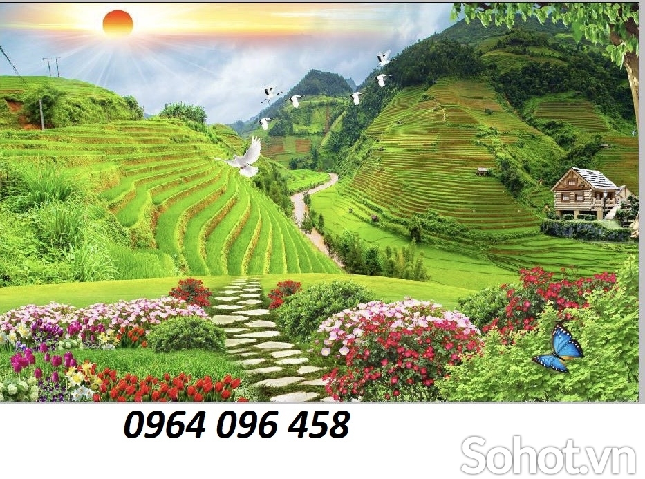 Tranh gạch 3d vườn hoa phong cảnh - LDS33