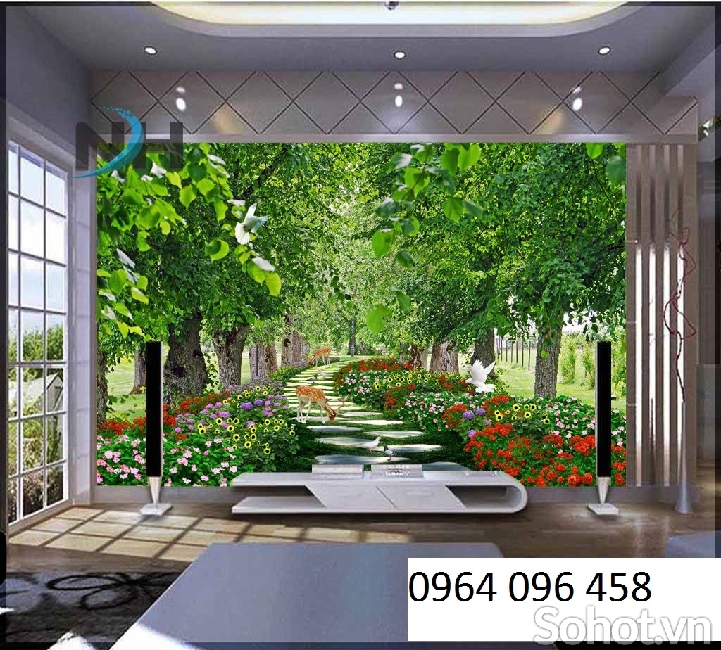 Tranh gạch 3d cây cổ thụ - BCX44