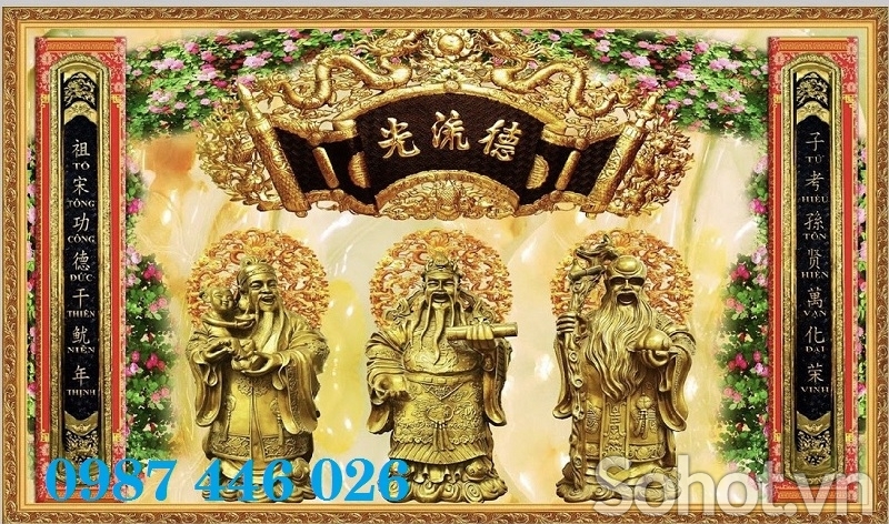 Gạch tranh phòng thờ HP722