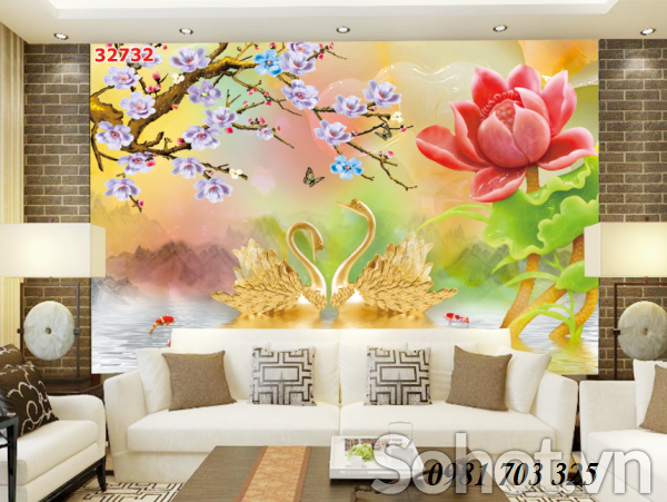 Tranh gạch men hoa 3D trang trí phòng